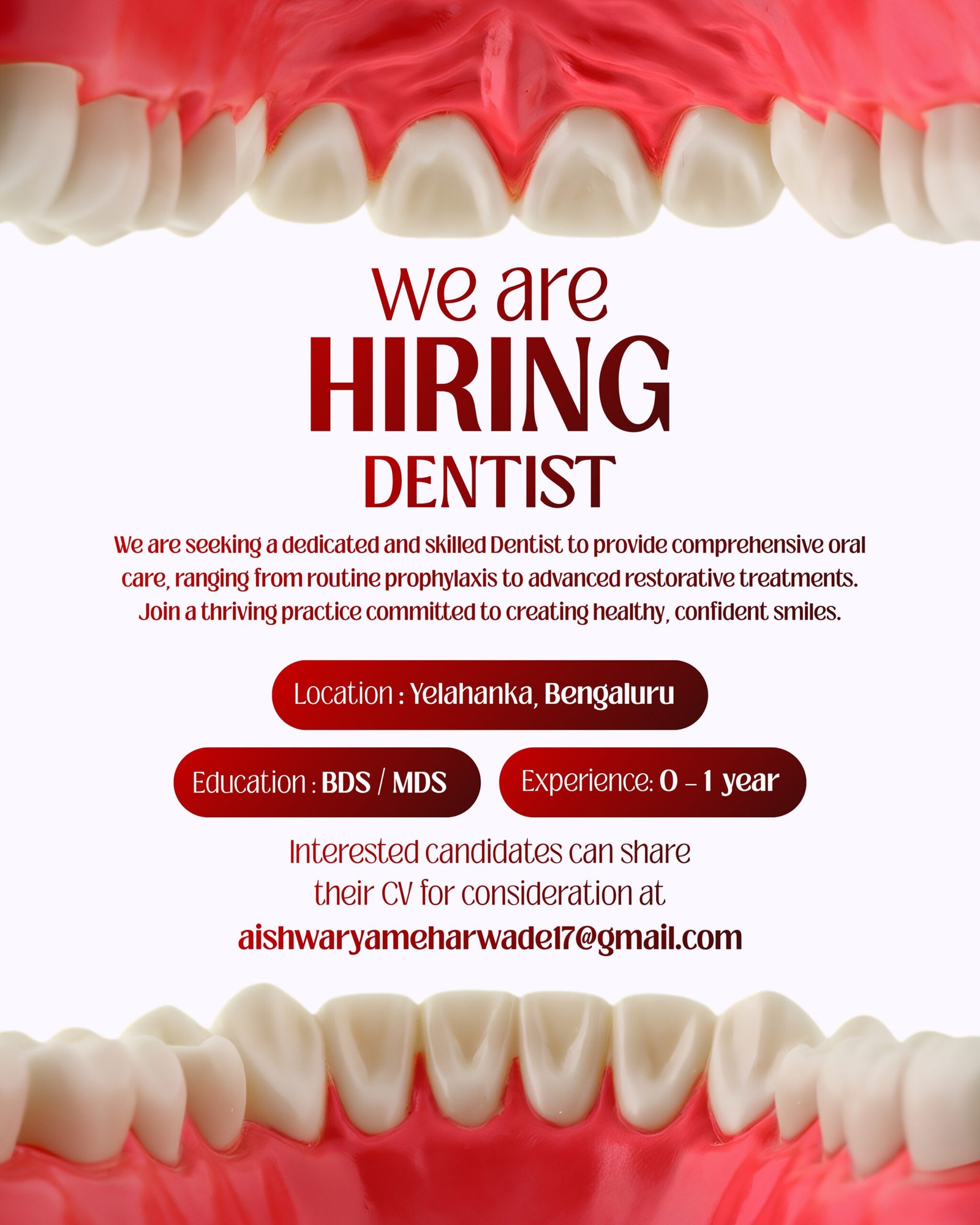 We are Hiring - Dentist