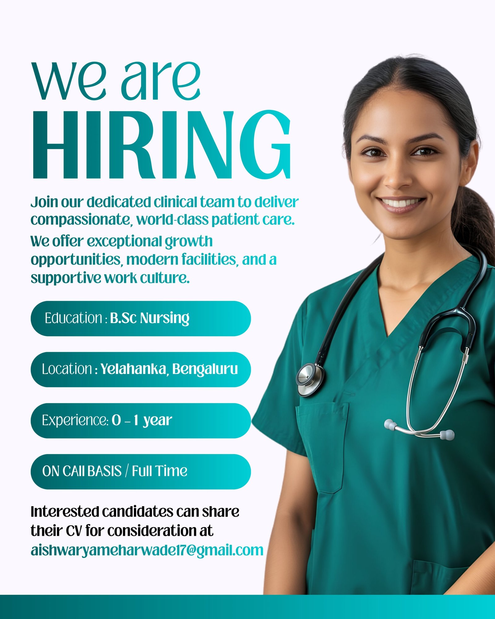 We are Hiring - Staff Nurse