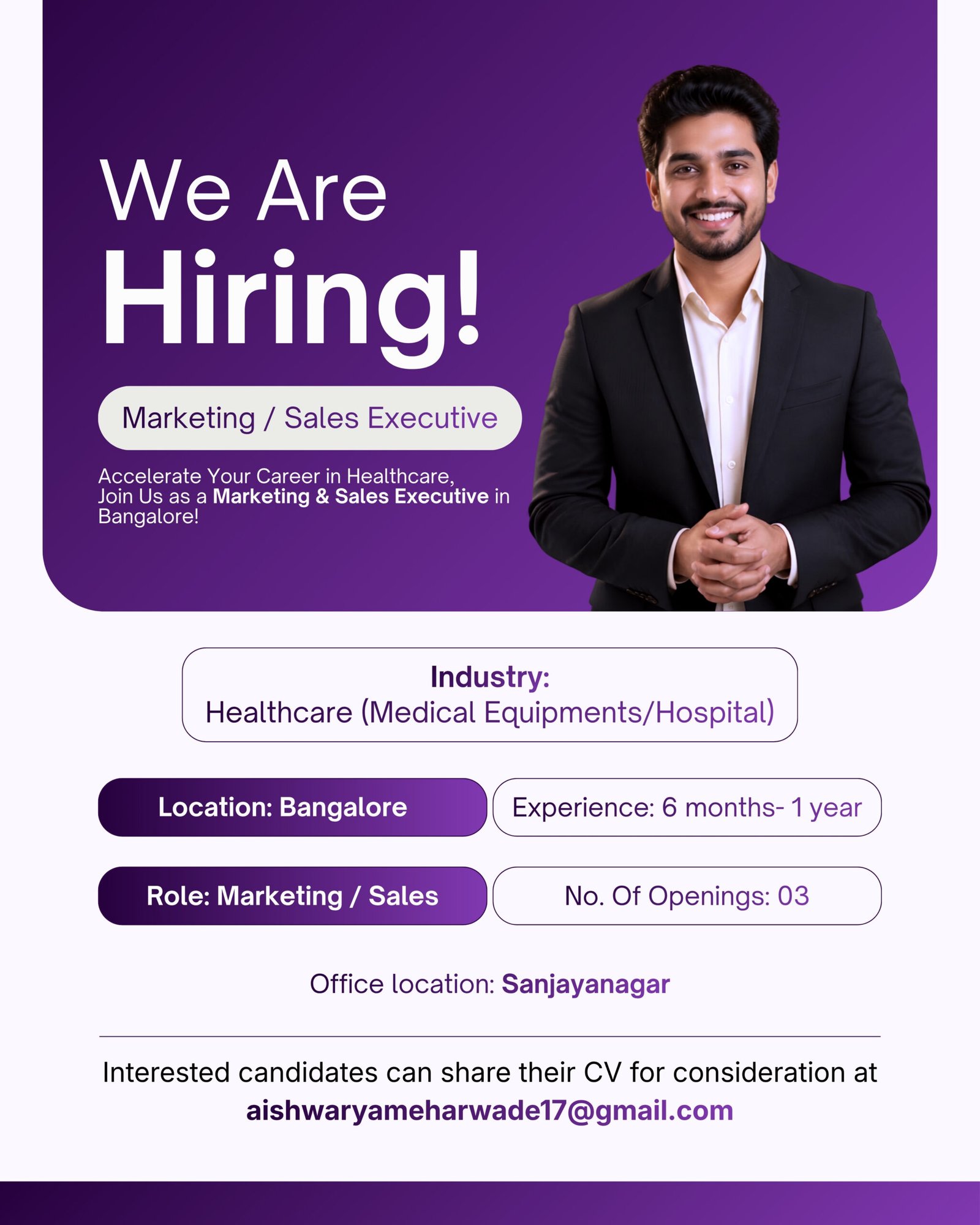 We are Hiring - Marketing & Sales Executive
