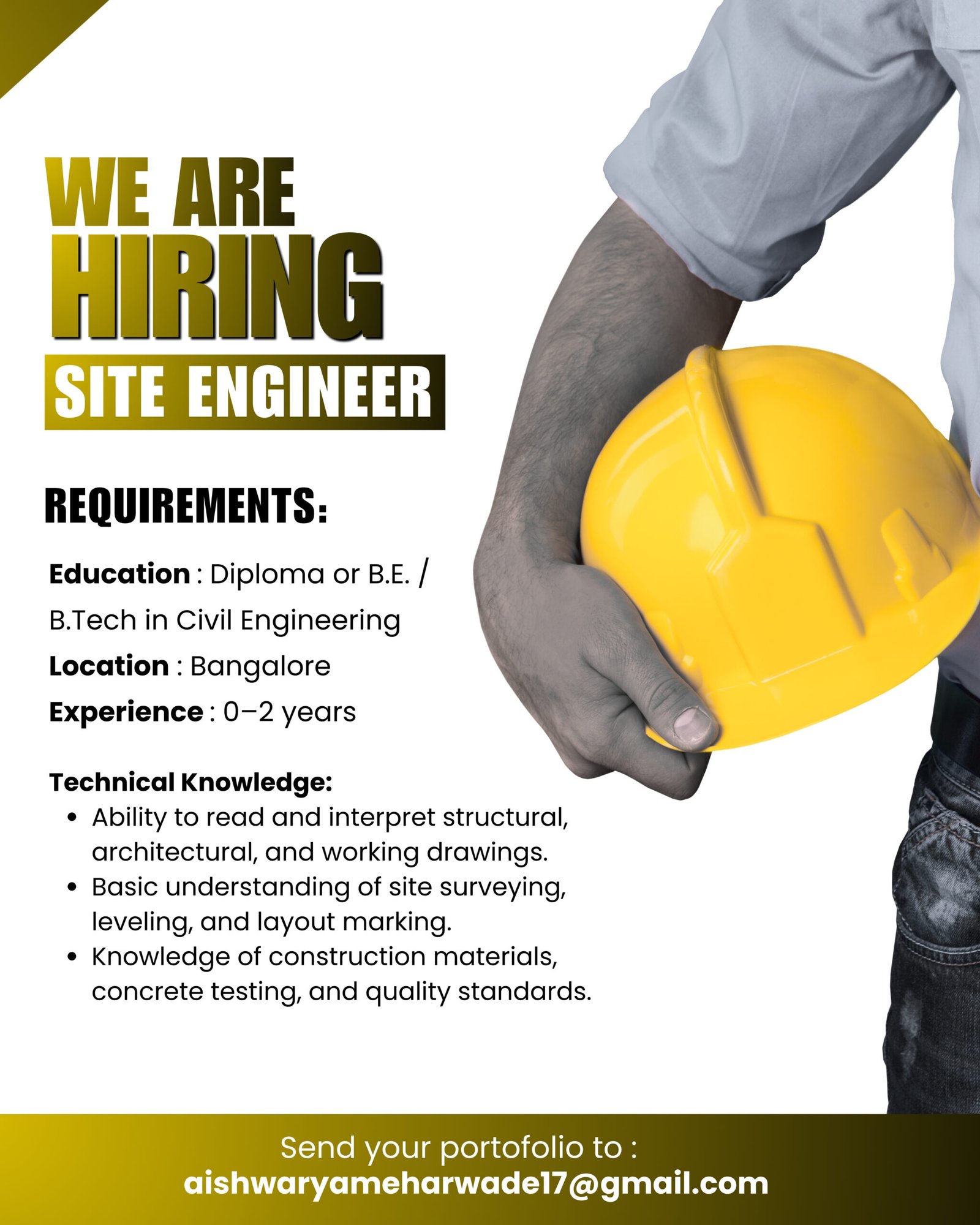 We are Hiring - Site Engineer